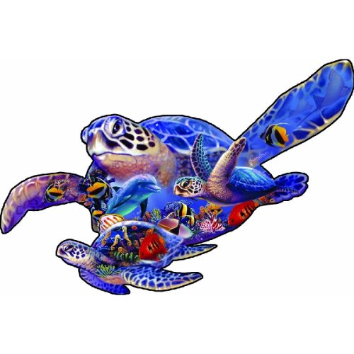 Swimming Lesson (sea Turtle Shape) 1000 pc Jigsaw Puzzle