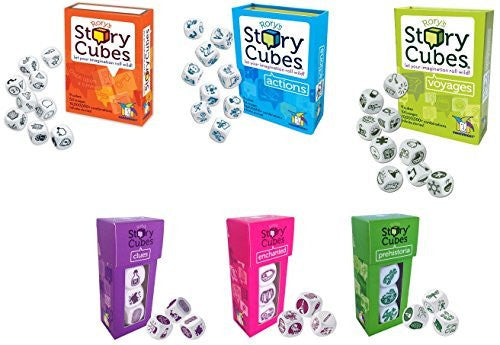 Rory's Story Cubes - Original, Actions, Voyages, Prehistoria, Enchanted, Clues (Set of 6)