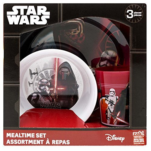 Zak! Designs 3-piece Mealtime Set includes Plate, Bowl and Tumbler with Star Wars The Force Awakens Graphics, BPA-free