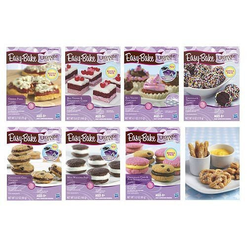 Easy Bake Oven Refills Set of 8 Kits - Truffles, Cakes, Pies, Pretzels, Cookies, Pizza