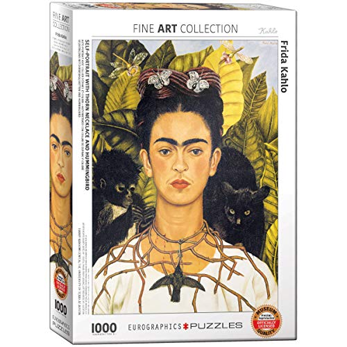 Frida Kahlo Self-Portrait with Thorn Necklace and Hummingbird 1000 pc Jigsaw Puzzle