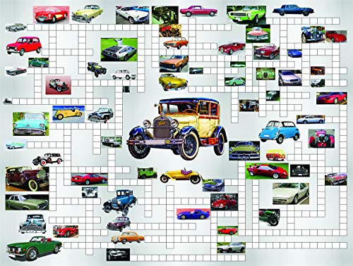 SUNSOUT INC Crossword Jigsaw Combo: Classic Cars 500 pc Jigsaw Puzzle