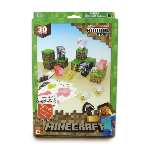 Minecraft Paper Craft Animal Mobs 30+ Piece Set