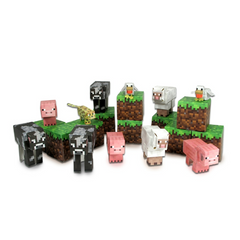 Minecraft Paper Craft Animal Mobs 30+ Piece Set