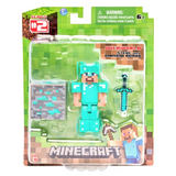 Minecraft Diamond Steve Action Figure with Removable Helmet, Diamond Block, and Sword (Series #2)
