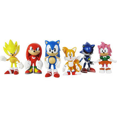 Sonic the Hedgehog Mini Figure Classic Collector's Set - Knuckles, Sonic, Super Sonic, Amy, Metal Sonic & Tails