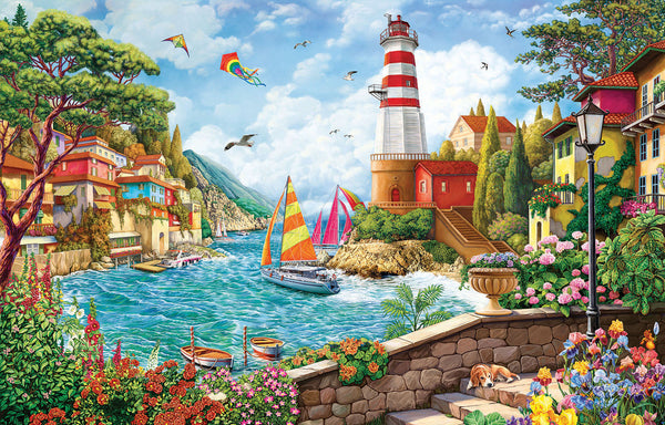 Lighthouse and Sailing Boat 550 pc Jigsaw Puzzle